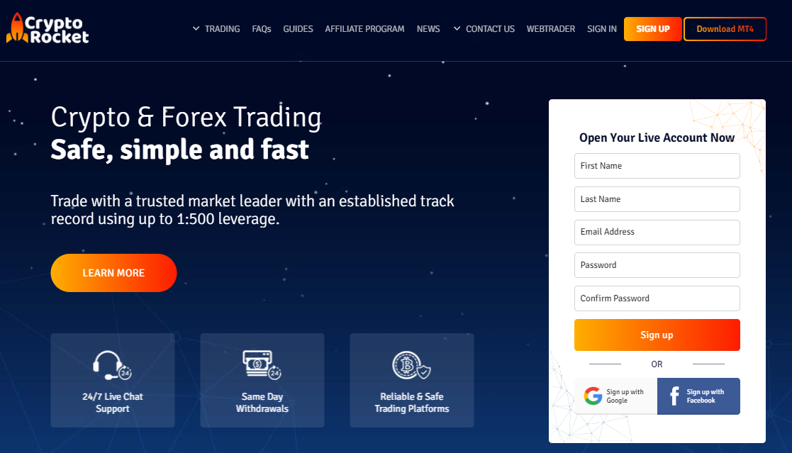 Kryptowährung Broker: Review der CryptoRocket-Plattform – Erweiterte Tools für das Krypto-Trading