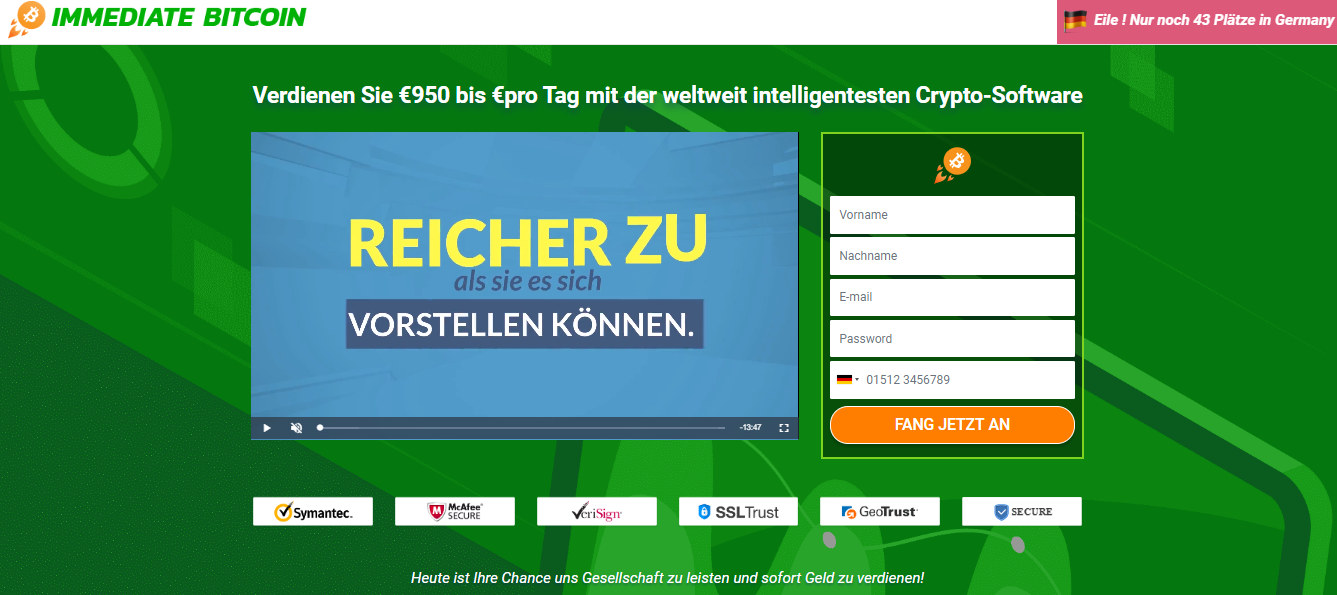 Bitcoin Trading Roboter: Immediate Bitcoin Review – Mühelos Gewinne Maximieren