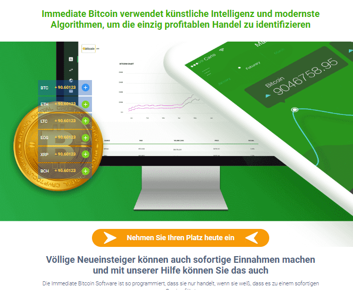 Immediate Bitcoin verwendet künstliche Intelligenz und modernste Algorithmen, um die einzig profitablen Handel zu identifizieren