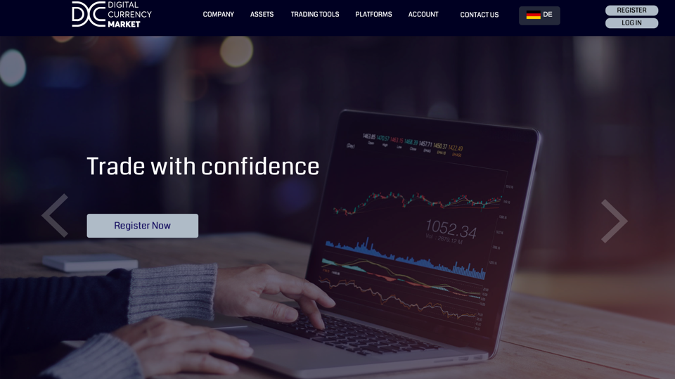 Die offizielle Homepage von Digital Currency Market