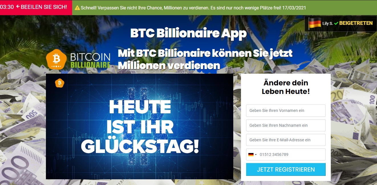 Bitcoin Trading Roboter – Bitcoin Billionaire Bewertung, Ist Bitcoin Billionaire Betrug oder vertrauenswürdig / seriös?