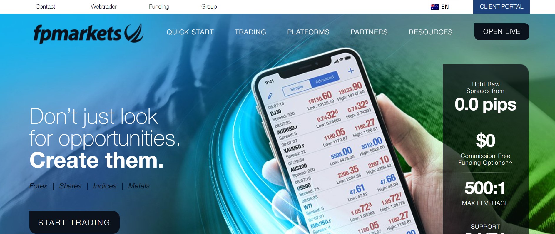 FP Markets Trading-Plattform