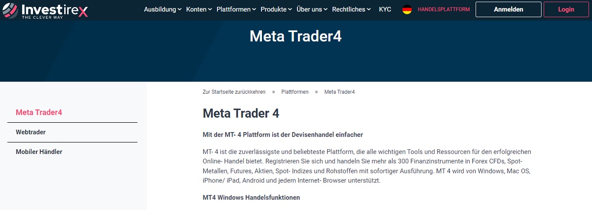 Investirex Top-Handelsplattform