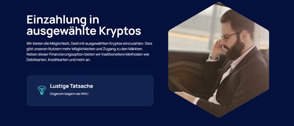 Einzahlung in Trader Cryptox