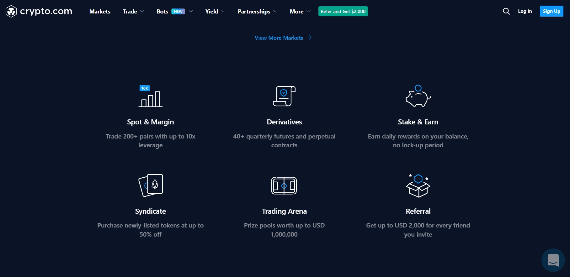 Crypto.com Exchange webseite