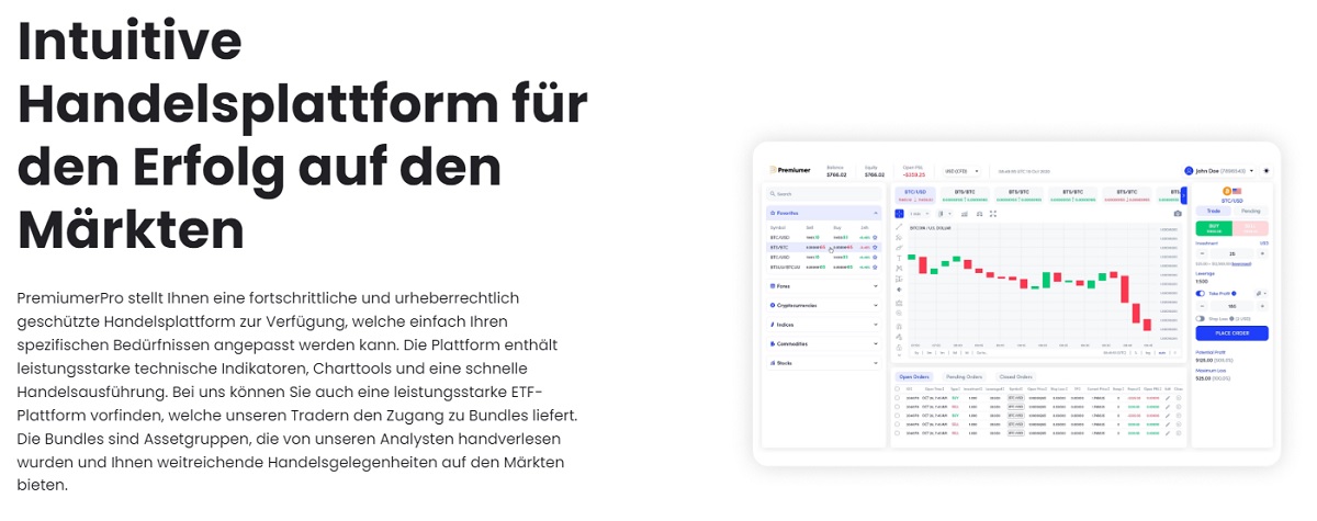 Premiumer pro webbasierten Plattform