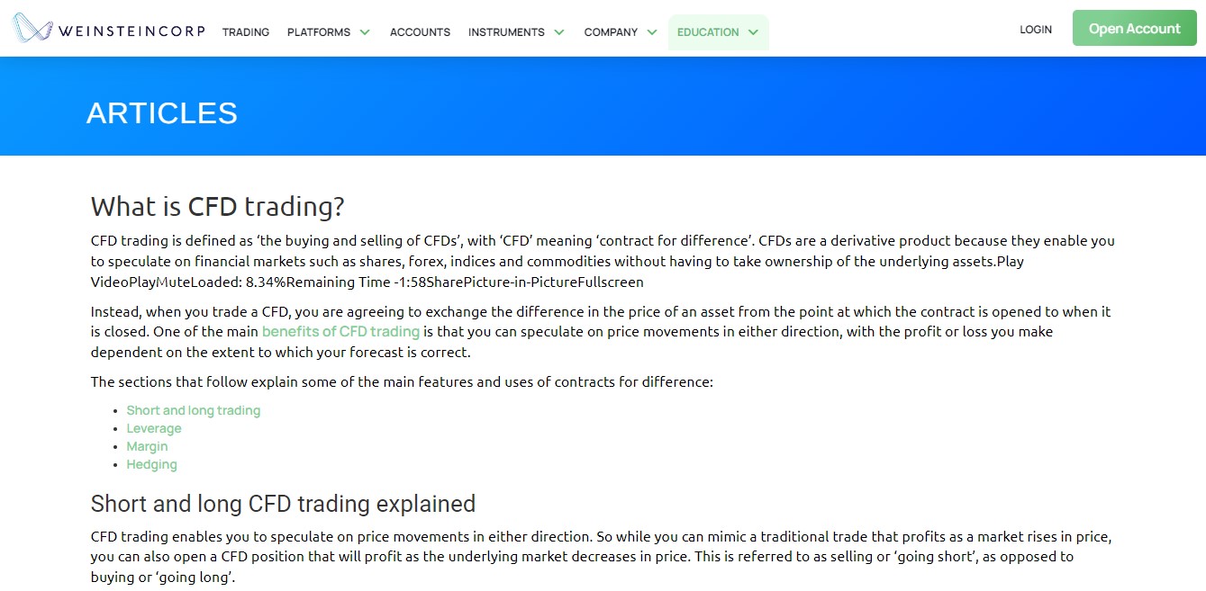 Weinstein Corp Educational Resources