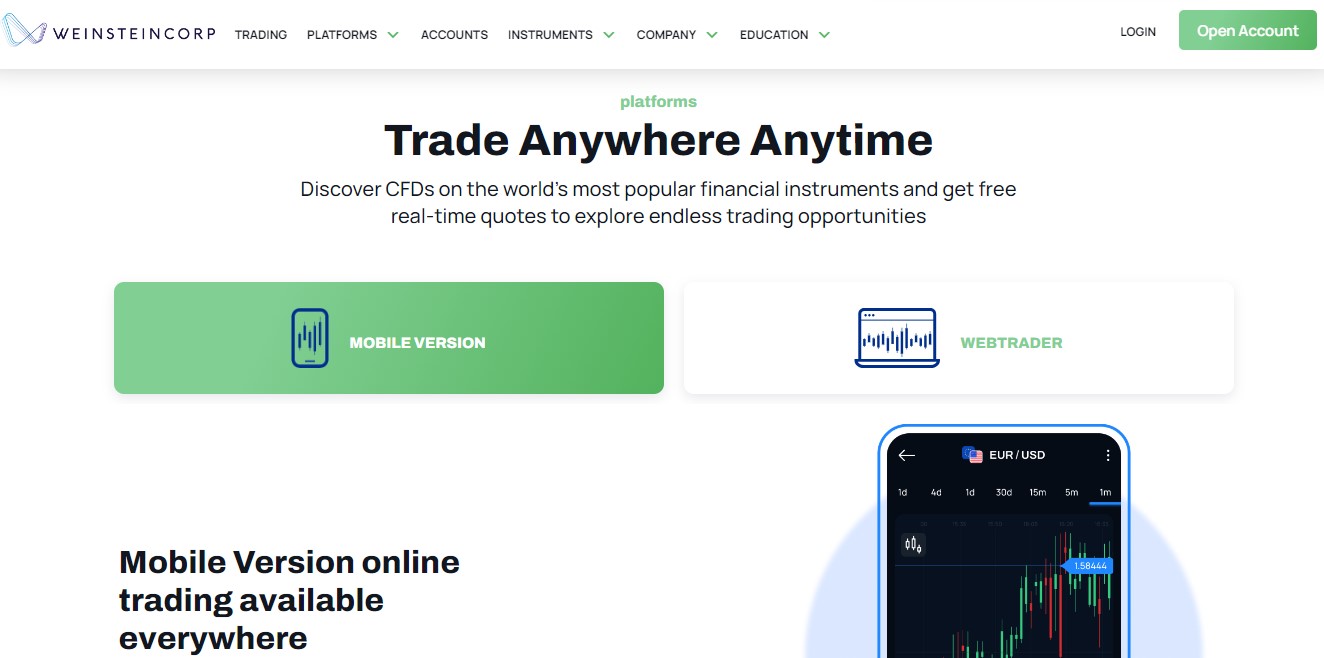 Weinstein Corp Trading Platform