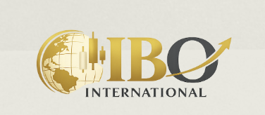 Logo von IBO International mit globalem Handelssymbol und aufsteigendem Pfeil als Symbol für digitale Trading-Infrastruktur.