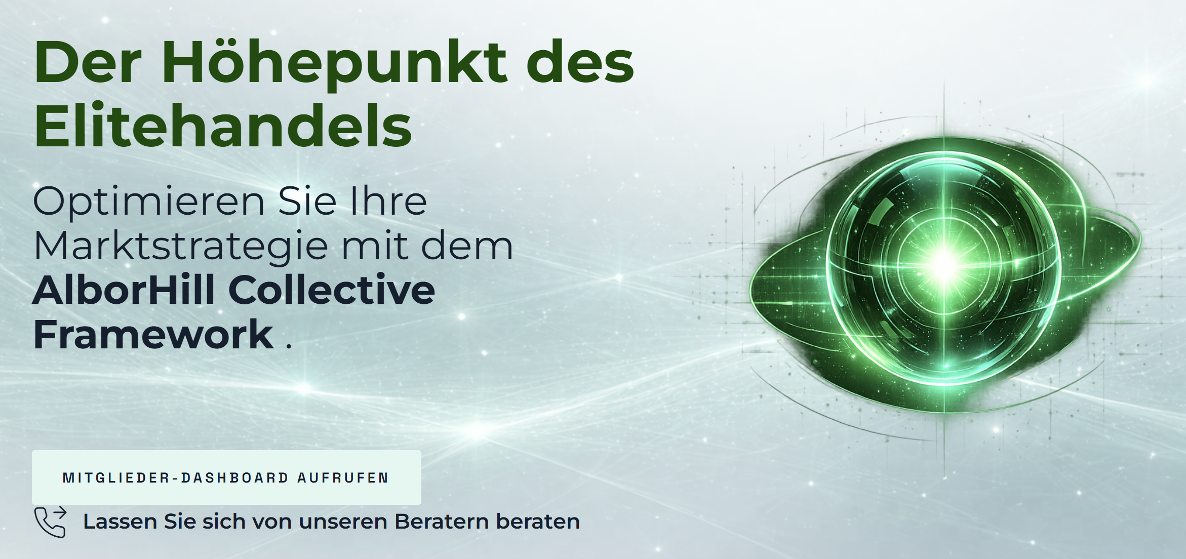 AlborHill Dashboard und Trading-Oberfläche mit institutionellem Design